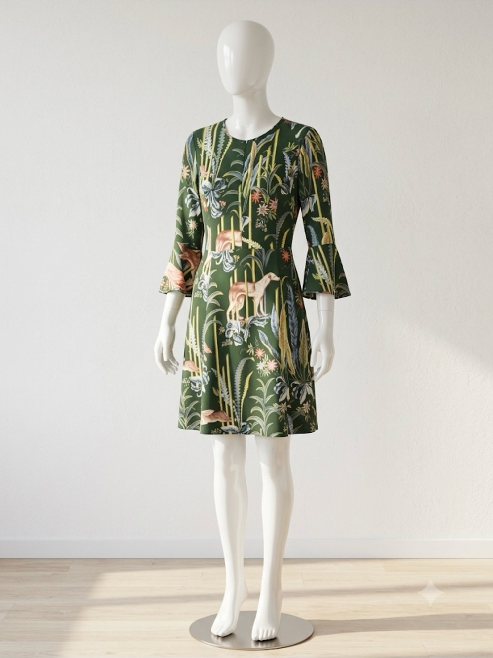Ann Taylor Green‎ Tropical Print Dress